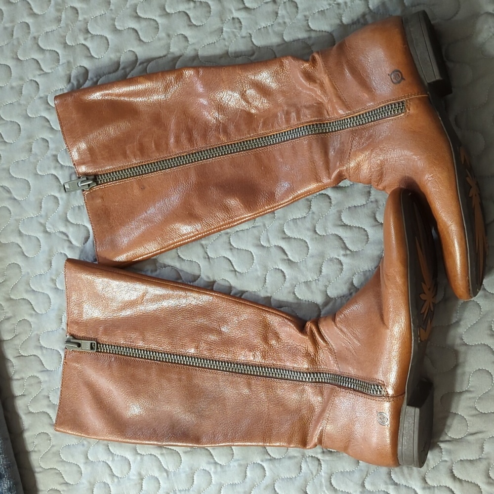 Born brown leather tall boots